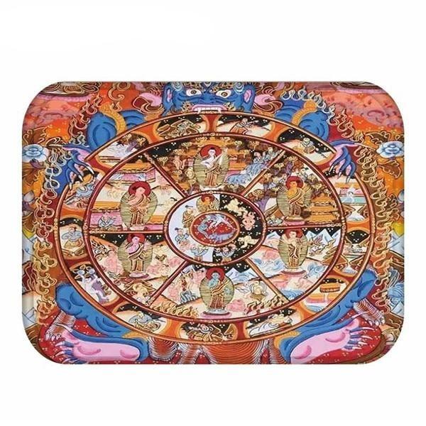 Tapis Bouddha  roue bouddhiste