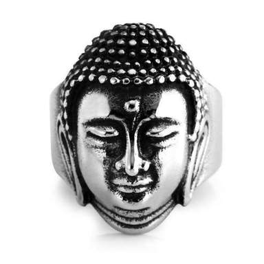 Bague Bouddha<br> Tête du Bouddha Or ou Argent - 7 / Argent