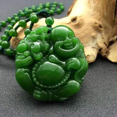 Pendentif Bouddha<br> Jade Bouddha Rieur - [variant_title]