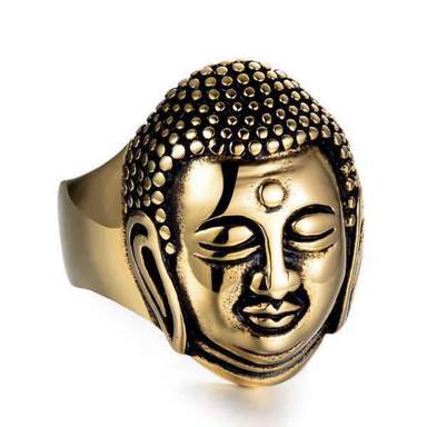 Bague Bouddha<br> Tête du Bouddha Or ou Argent - [variant_title]
