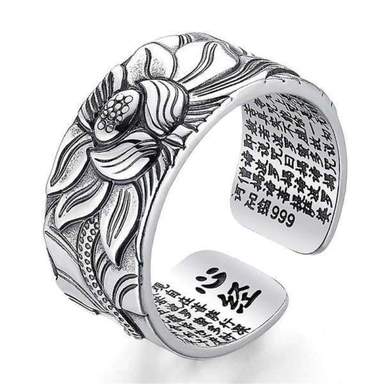 Bague Bouddha<br> Fleur de Lotus gravée - [variant_title]