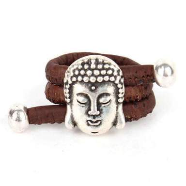 Bague Bouddha<br> Tête du Bouddha liège naturel - [variant_title]