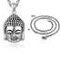 Pendentif Bouddha argent massif<br> Visage du Bouddha - Pendentif + chaine 50cm