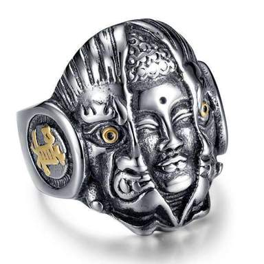 Bague Bouddha<br> Shakyamuni et diable Mara - [variant_title]