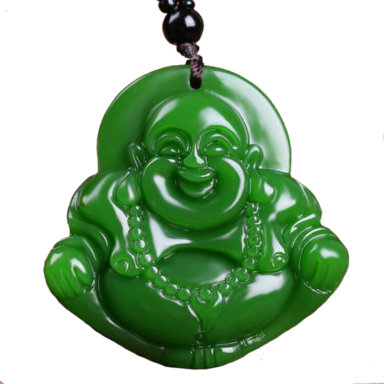 Pendentif Bouddha<br> Jade naturelle Bouddha Rieur - [variant_title]