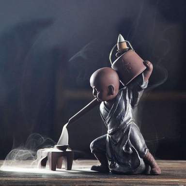 Porte Encens Bouddha<br> Moine Kung Fu - 3