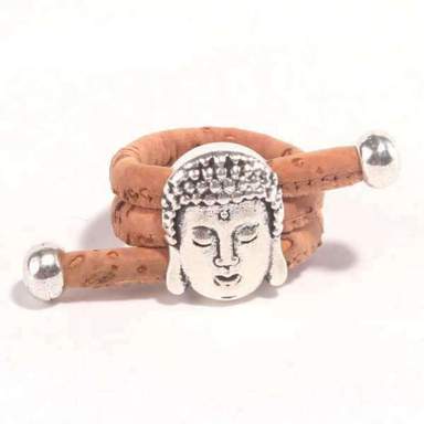 Bague Bouddha<br> Tête du Bouddha liège naturel - [variant_title]