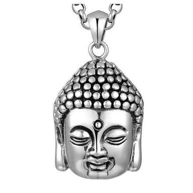 Pendentif Bouddha argent massif<br> Visage du Bouddha - [variant_title]