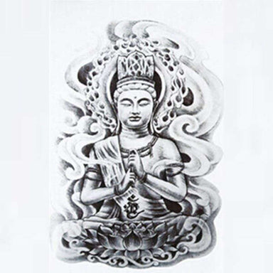 Tatouage Bouddha<br> Fleur de Lotus assis - [variant_title]