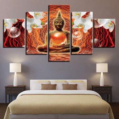 Tableau Bouddha<br> Bouddha méditation Orchidée Blanche - [variant_title]