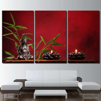 Tableau Bouddha méditation<br> bougeoir Lotus - [variant_title]