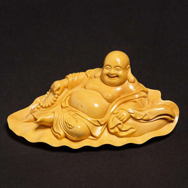 Statue Bouddha<br> Bouddha rieur couché bois - [variant_title]
