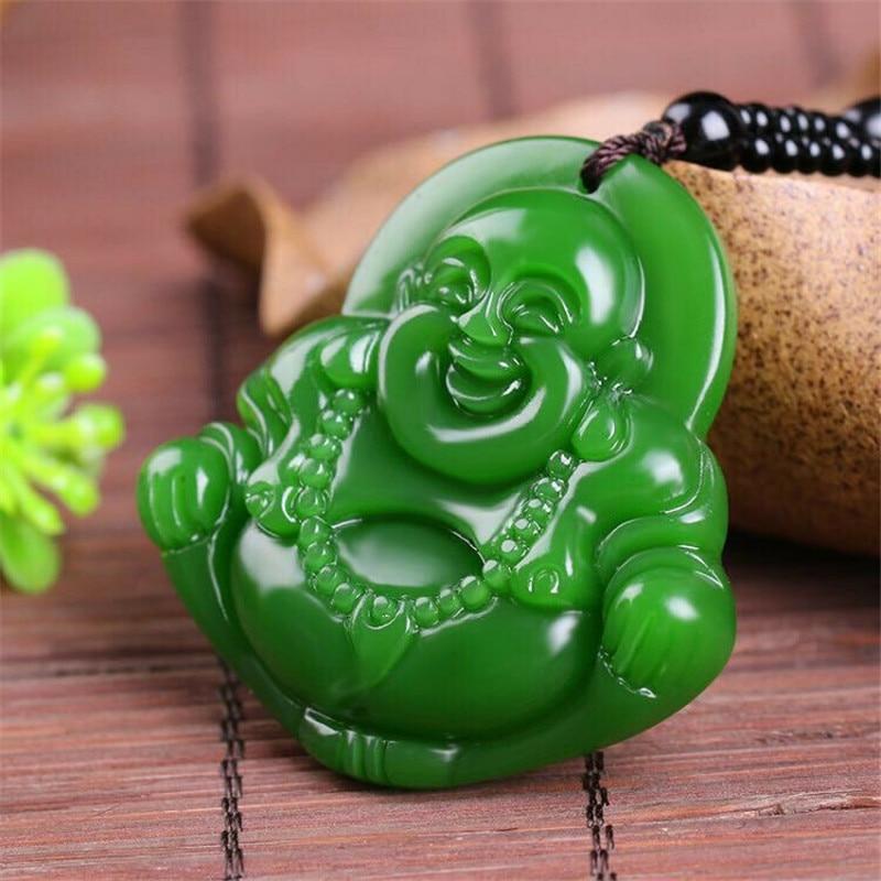 Pendentif Bouddha<br> Jade naturelle Bouddha Rieur - Univers Bouddha