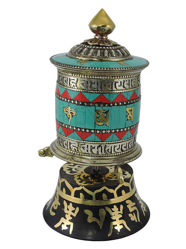 Moulin à prière<br> Bouddhiste turquoise