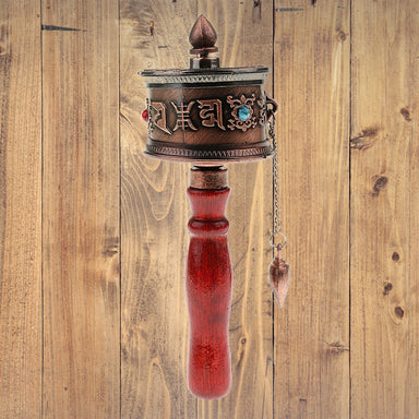 Moulin à prière<br> Tibétain mantra rouge