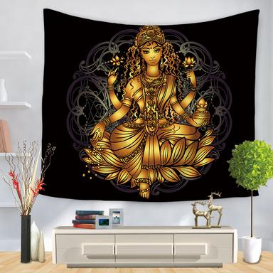 Tenture Bouddha <br> fille fond noir