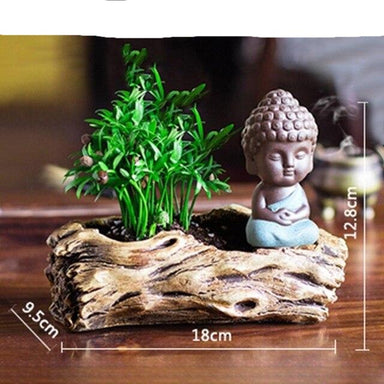 Pot de fleur Bouddha <br> Tronc D'arbre