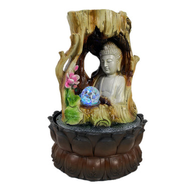 Fontaine Bouddha <br> Tronc d'Arbre